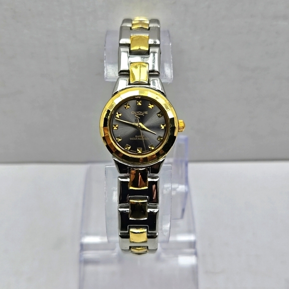 Womens Clique Quartz Watch Two Tone Water Resistant Japan Movt New Battery - Picture 1 of 9